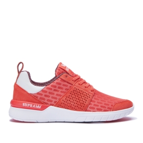 Supra Womens SCISSOR Coral/White Low Top Shoes | CA-22846